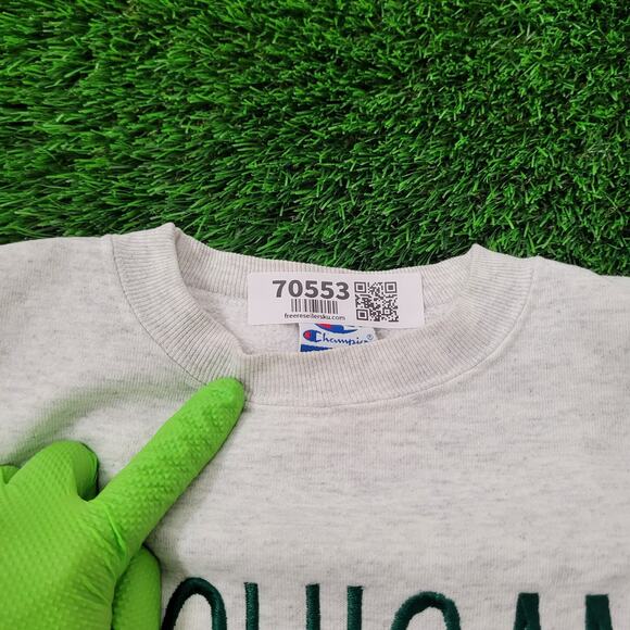 Vintage 90s Champion MSU Michigan-State Sweatshirt XL 25x27 Gray - Picture 4 of 14